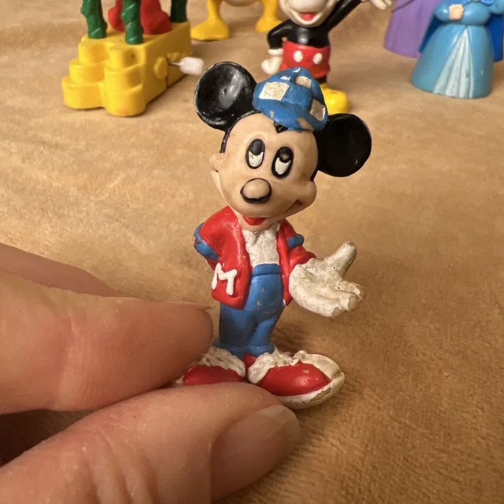 Disney Mini Figurine Lot Of 14 Mickey, Mini, Boots, Cinderella, Esmeralda, PVC